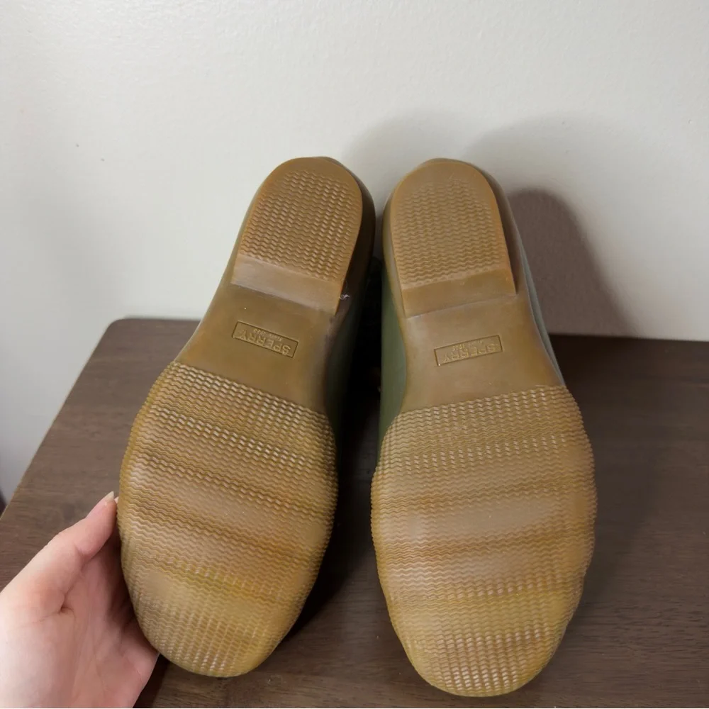 Sperry Saltwater Quilted Green Duck Boots Sz 8 Womens